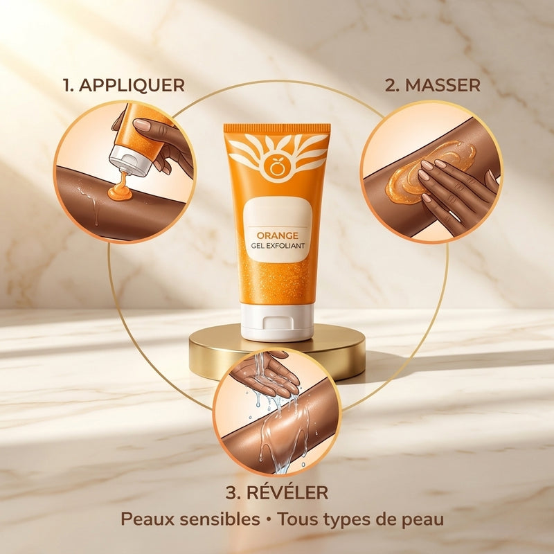 1 Glow-Flash™ - Gel exfoliant à l’orange + 1 Gant Exfoliant Gratuit